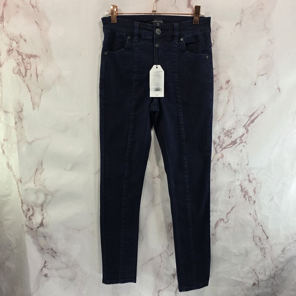 Universal Standard Jeans Womens 00 24 X 27 High Rise Skinny Seam Pintuck Crop